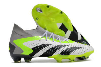 Adidas Predator Accuracy.1 FG Firm Ground Soccer Cleats - White/Black/Green/Grey