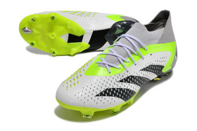 Adidas Predator Accuracy.1 FG Firm Ground Soccer Cleats - White/Black/Green/Grey