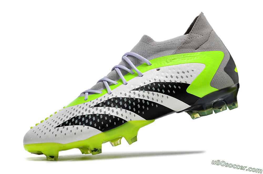 Adidas Predator Accuracy.1 FG Firm Ground Soccer Cleats - White/Black/Green/Grey 5