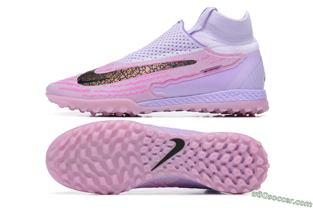 Nike Phantom GX Elite DF TF Artificial Turf Soccer Shoes - Purple/Pink/Black 0