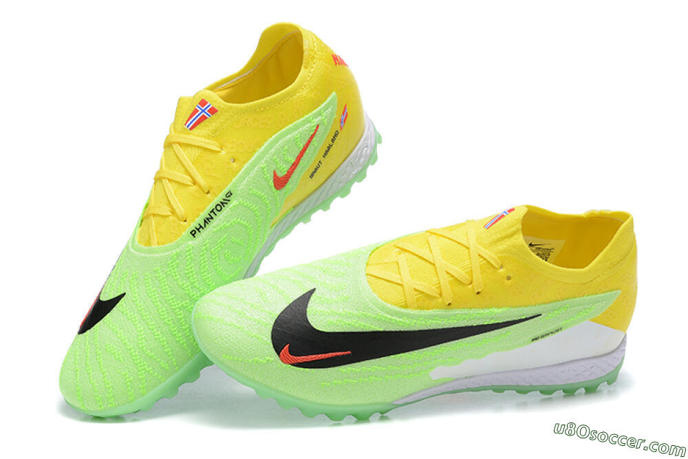Nike Phantom GX Elite TF Artificial Turf Soccer Shoes - Green/Black/White/Yellow 5