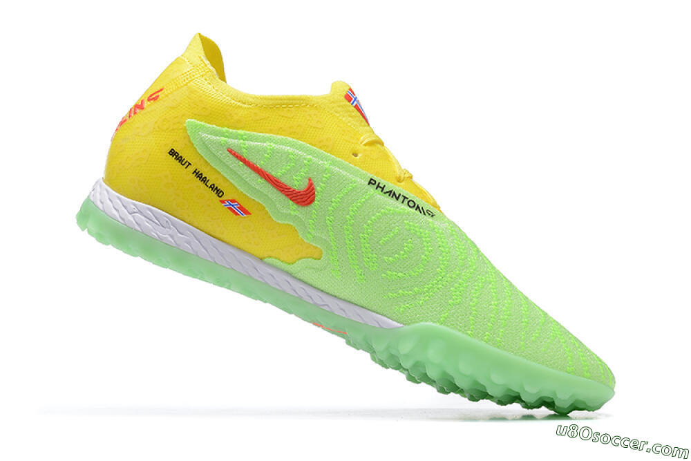 Nike Phantom GX Elite TF Artificial Turf Soccer Shoes - Green/Black/White/Yellow 6