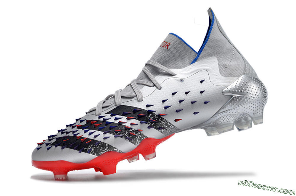Adidas Predator Freak.1 FG Firm Ground Soccer Cleats - Sliver/Black/Red 5