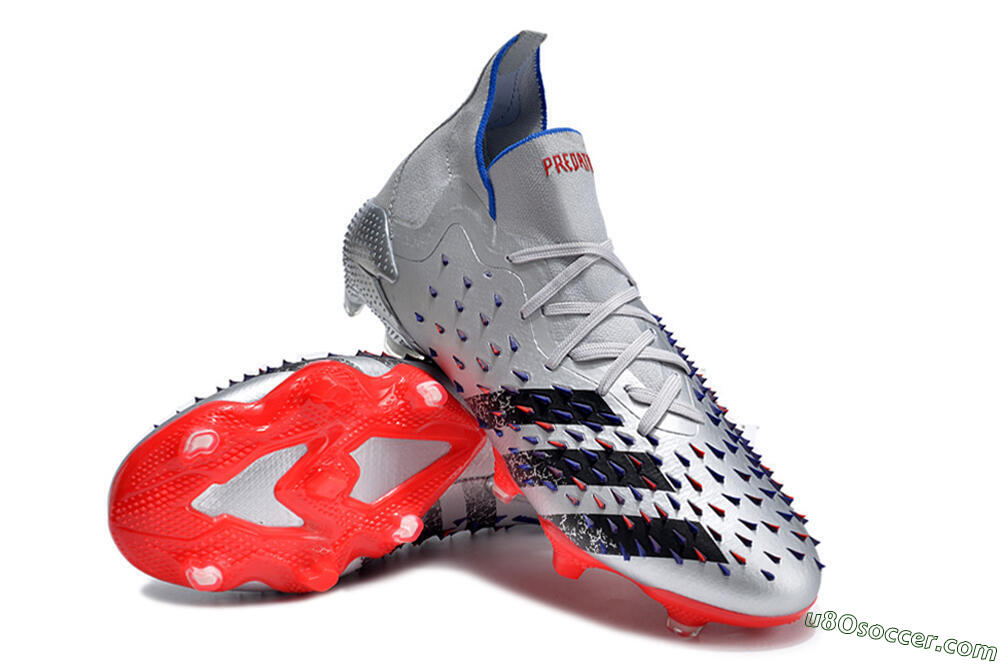 Adidas Predator Freak.1 FG Firm Ground Soccer Cleats - Sliver/Black/Red 3
