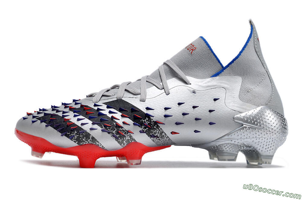 Adidas Predator Freak.1 FG Firm Ground Soccer Cleats - Sliver/Black/Red 2
