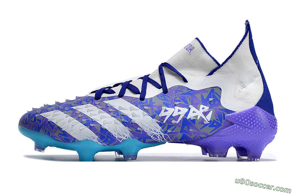 Adidas Predator Freak.1 FG Firm Ground Soccer Cleats - Purple/White/Blue 2