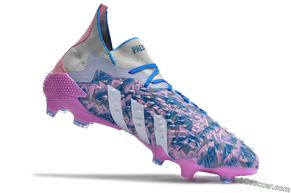 Adidas Predator Freak.1 FG Firm Ground Soccer Cleats - Purple/White/Blue/Pink 4