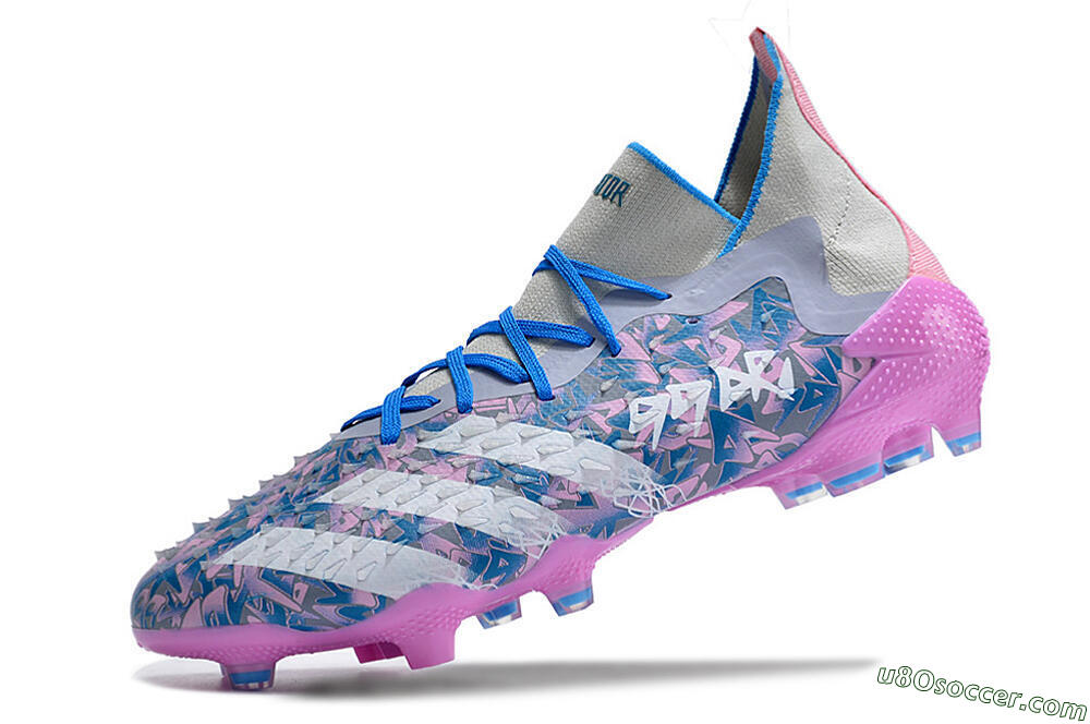 Adidas Predator Freak.1 FG Firm Ground Soccer Cleats - Purple/White/Blue/Pink 5