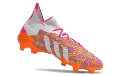 Adidas Predator Freak.1 FG Firm Ground Soccer Cleats - White/Pink/Orange