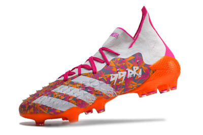 Adidas Predator Freak.1 FG Firm Ground Soccer Cleats - White/Pink/Orange