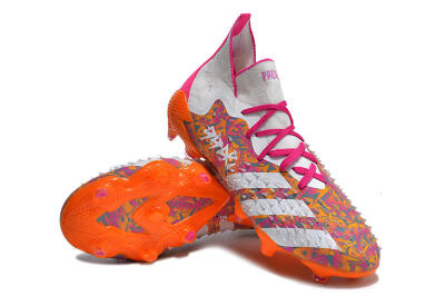 Adidas Predator Freak.1 FG Firm Ground Soccer Cleats - White/Pink/Orange