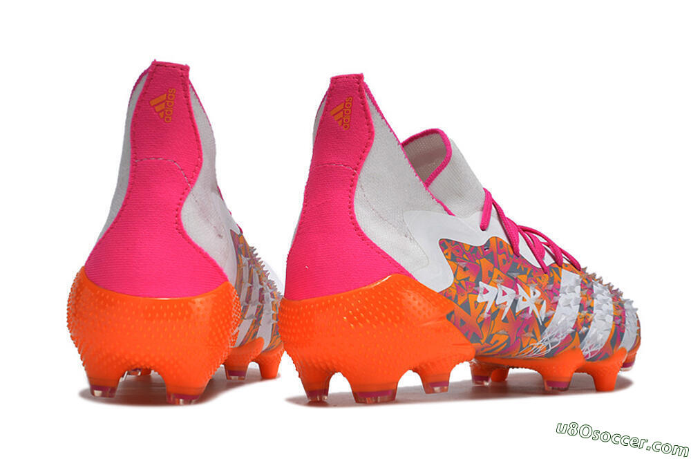 Adidas Predator Freak.1 FG Firm Ground Soccer Cleats - White/Pink/Orange 6