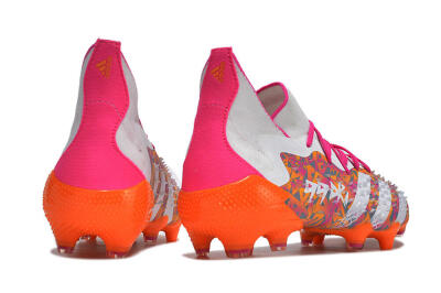 Adidas Predator Freak.1 FG Firm Ground Soccer Cleats - White/Pink/Orange