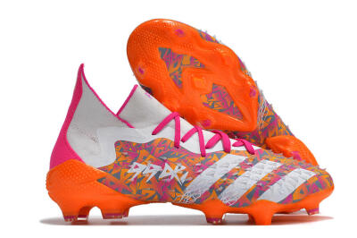 Adidas Predator Freak.1 FG Firm Ground Soccer Cleats - White/Pink/Orange
