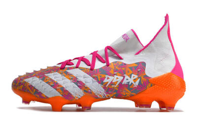 Adidas Predator Freak.1 FG Firm Ground Soccer Cleats - White/Pink/Orange