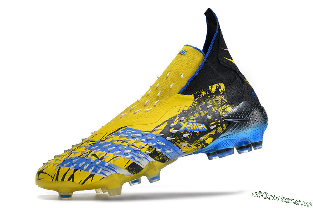 Adidas Predator Freak+ FG Firm Ground Soccer Cleats - Yellow/Blue/Black 5