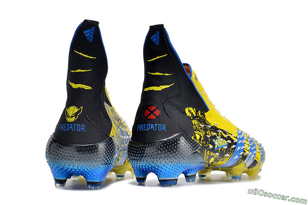 Adidas Predator Freak+ FG Firm Ground Soccer Cleats - Yellow/Blue/Black 6