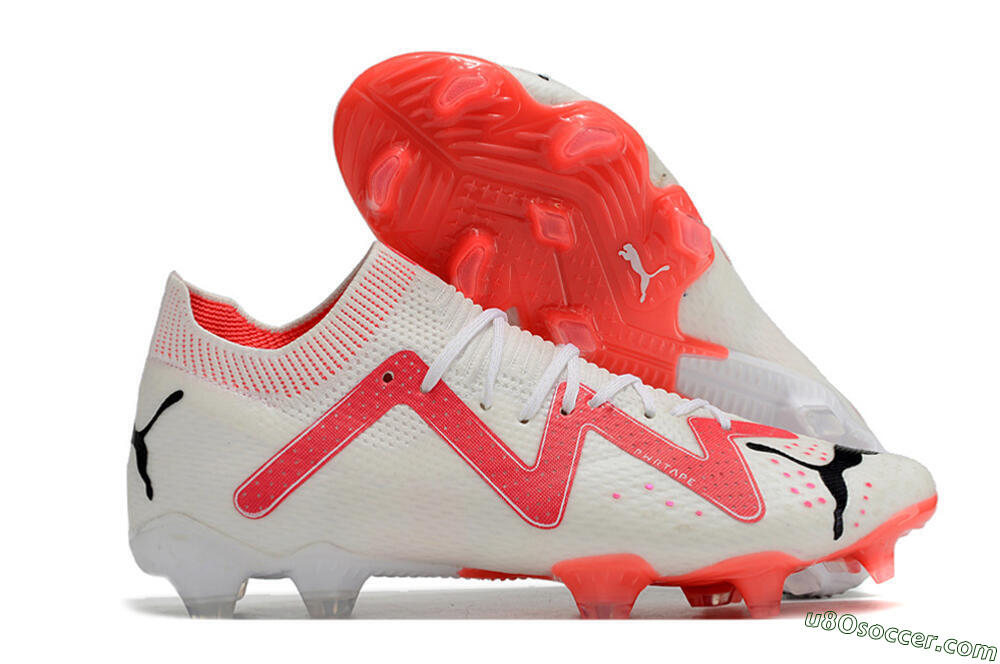 Puma Future Ultimate FG Firm Ground Soccer Cleats - White/Pink/Black 1
