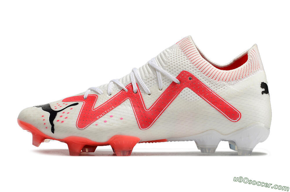 Puma Future Ultimate FG Firm Ground Soccer Cleats - White/Pink/Black 2
