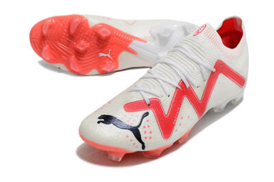 Puma Future Ultimate FG Firm Ground Soccer Cleats - White/Pink/Black