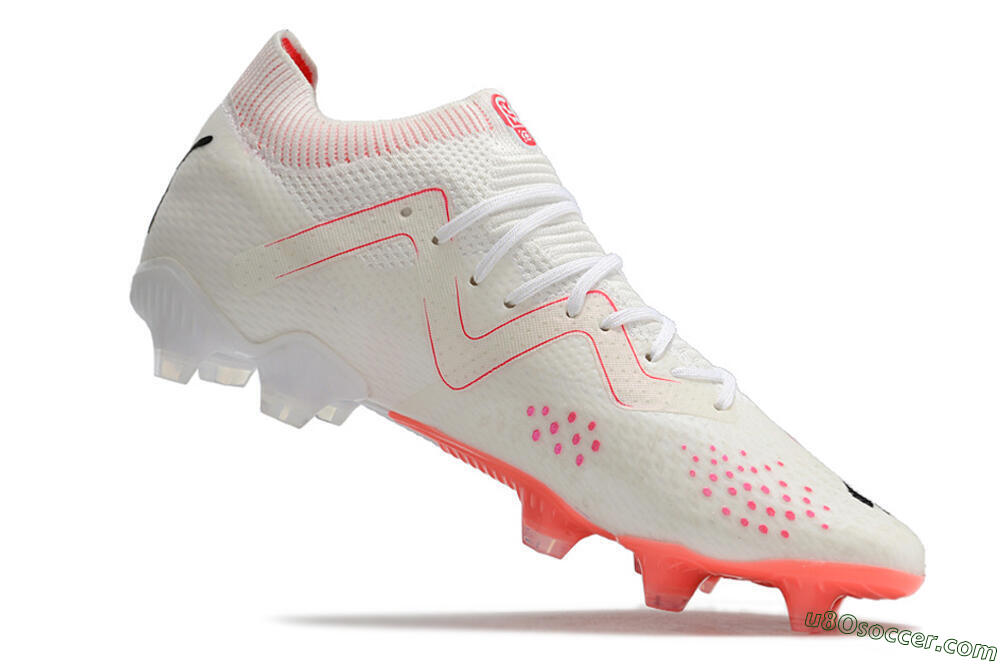 Puma Future Ultimate FG Firm Ground Soccer Cleats - White/Pink/Black 4