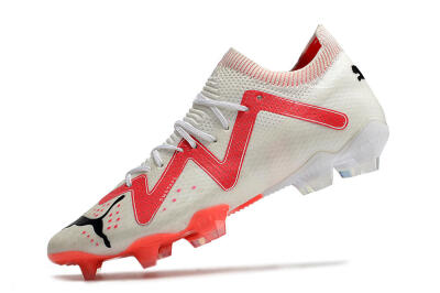 Puma Future Ultimate FG Firm Ground Soccer Cleats - White/Pink/Black