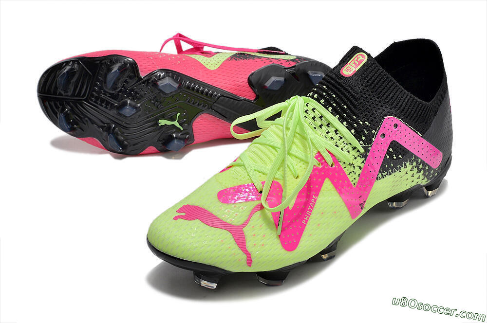 Puma Future Ultimate FG Firm Ground Soccer Cleats - Green/Pink/Black 3