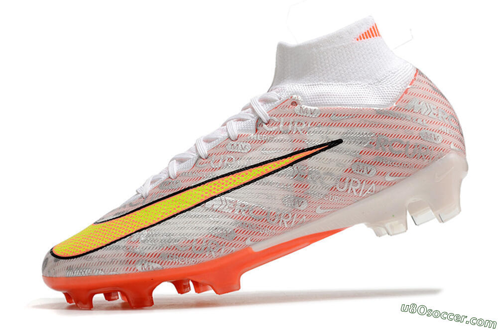 Nike Air Zoom Mercurial Superfly 9 Elite FG Firm Ground Soccer Cleats - White/Orange/Sliver 5