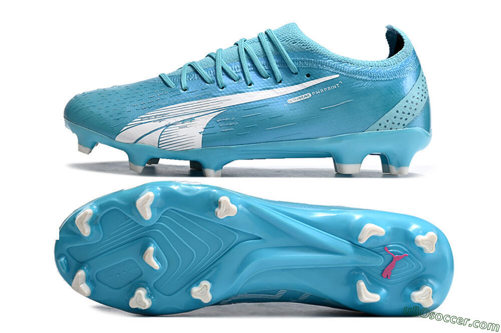 Puma Ultra Ultimate FG Firm Ground Soccer Cleats - Blue/White/Pink 0