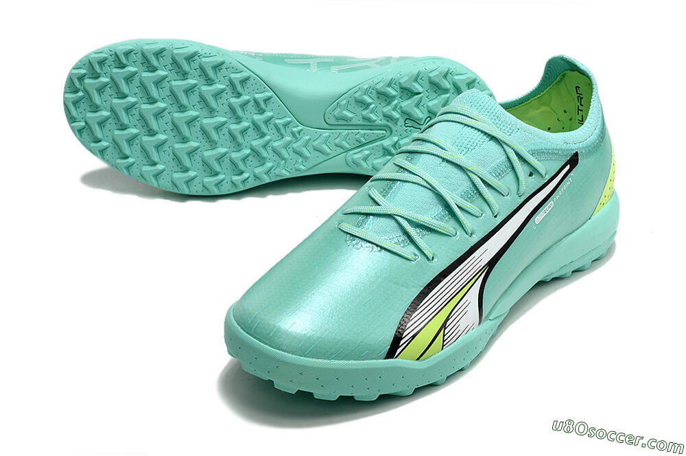 Puma Ultra Ultimate TF Artificial Turf Soccer Shoes - Blue/Yellow/Silver 3