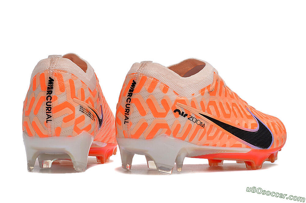 Nike Air Zoom Mercurial Vapor 15 Elite FG Firm Ground Soccer Cleats - Orange/Black/Purple 6