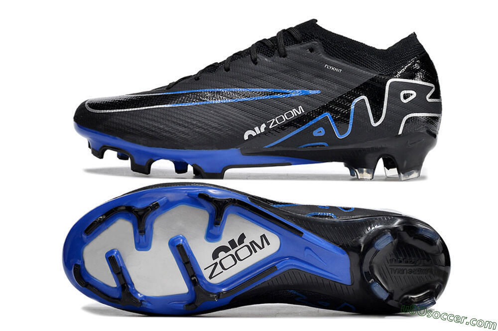 Nike Air Zoom Vapor 15 Elite SE FG Firm Ground Soccer Cleats - Black/Blue/White 0