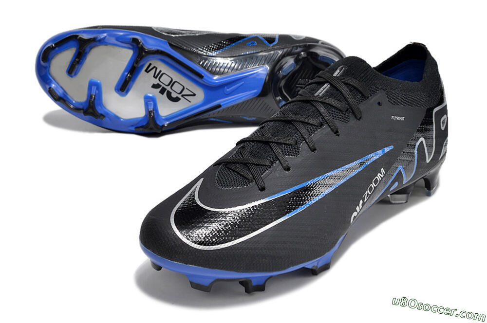 Nike Air Zoom Vapor 15 Elite SE FG Firm Ground Soccer Cleats - Black/Blue/White 3