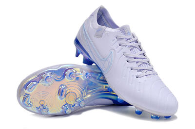 NikeTiempo Legend 10 Elite FG Firm Ground Soccer Cleats - White/Blue/Gold