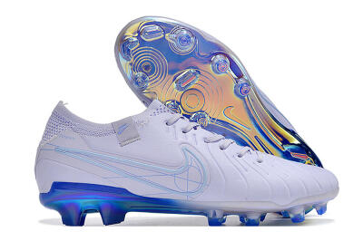 NikeTiempo Legend 10 Elite FG Firm Ground Soccer Cleats - White/Blue/Gold