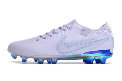NikeTiempo Legend 10 Elite FG Firm Ground Soccer Cleats - White/Blue/Gold