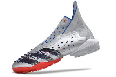 Adidas Predator Freak+ TF Artificial Turf Soccer Shoes - Silver/Blue/Red