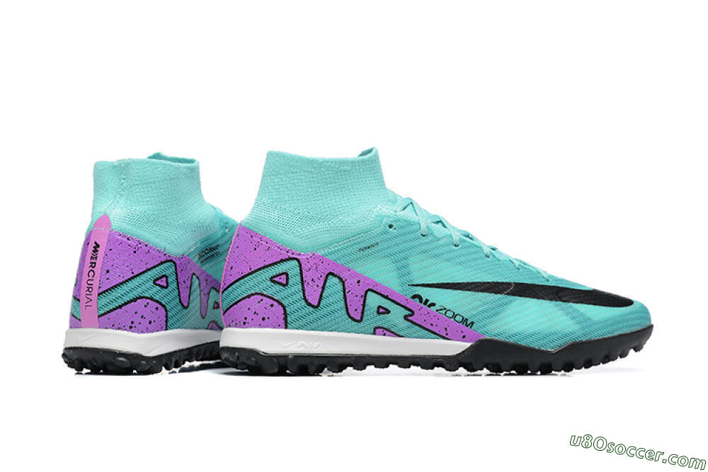 Nike Air Zoom Mercurial Superfly 9 Elite TF Artificial Turf Soccer Shoes - Blue/Black/Purple 8