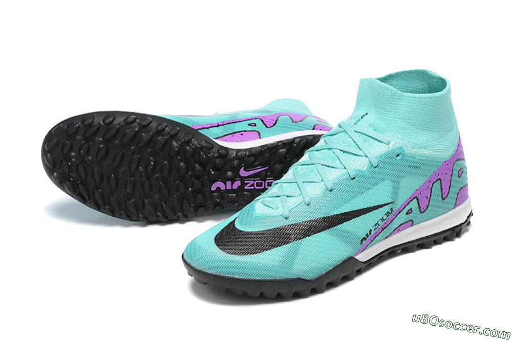 Nike Air Zoom Mercurial Superfly 9 Elite TF Artificial Turf Soccer Shoes - Blue/Black/Purple 3