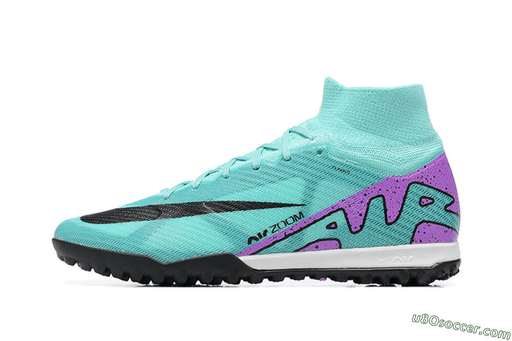Nike Air Zoom Mercurial Superfly 9 Elite TF Artificial Turf Soccer Shoes - Blue/Black/Purple 2