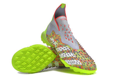 Adidas Predator Freak+ TF Artificial Turf Soccer Shoes - Grey/Red/Yellow
