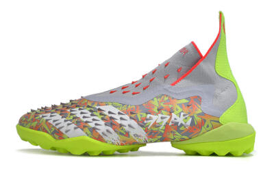 Adidas Predator Freak+ TF Artificial Turf Soccer Shoes - Grey/Red/Yellow