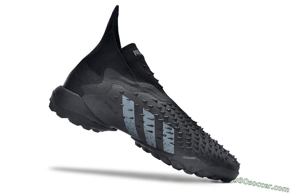 Adidas Predator Freak+ TF Artificial Turf Soccer Shoes - Black/Silver 4