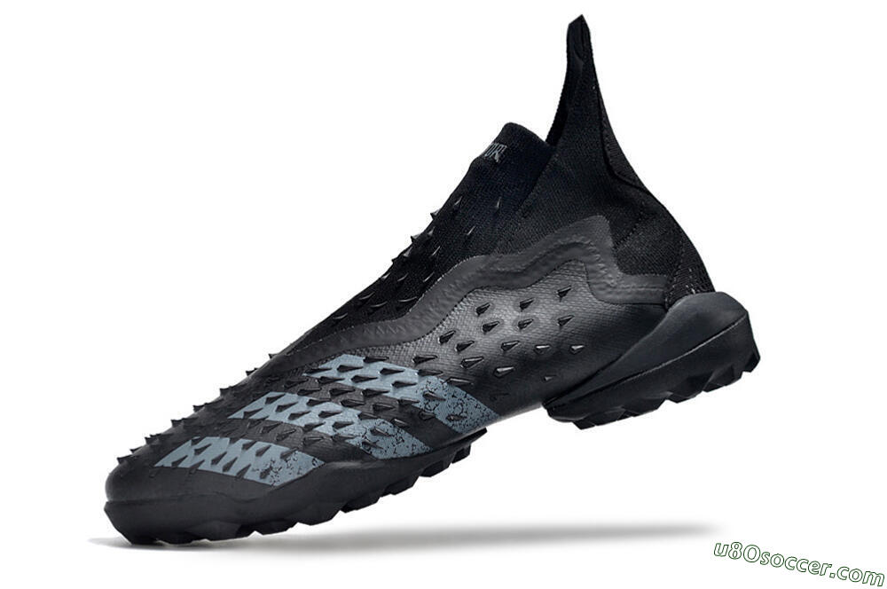 Adidas Predator Freak+ TF Artificial Turf Soccer Shoes - Black/Silver 5