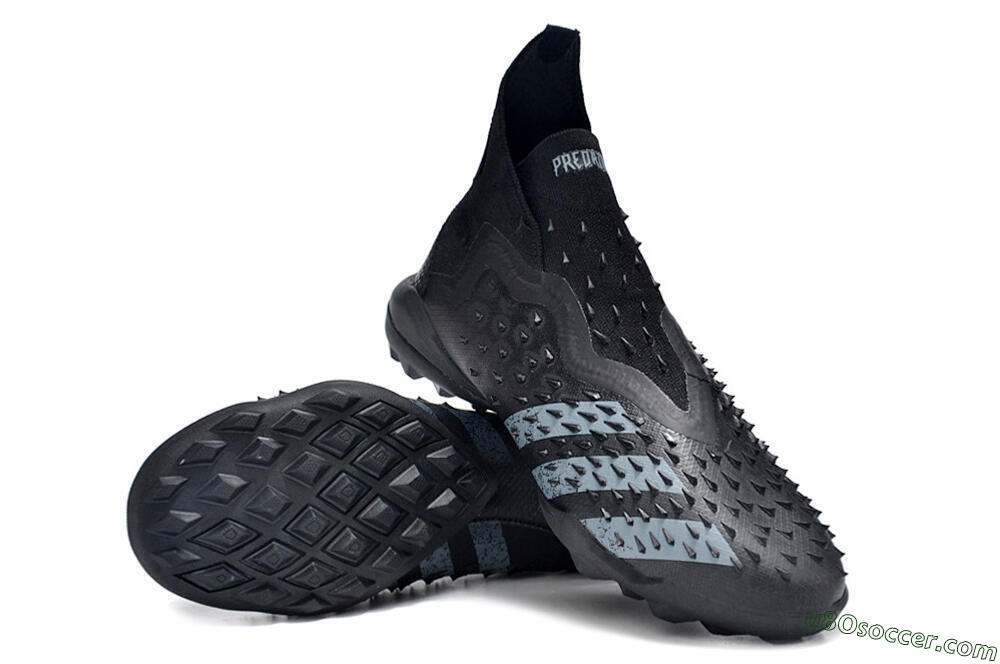 Adidas Predator Freak+ TF Artificial Turf Soccer Shoes - Black/Silver 3