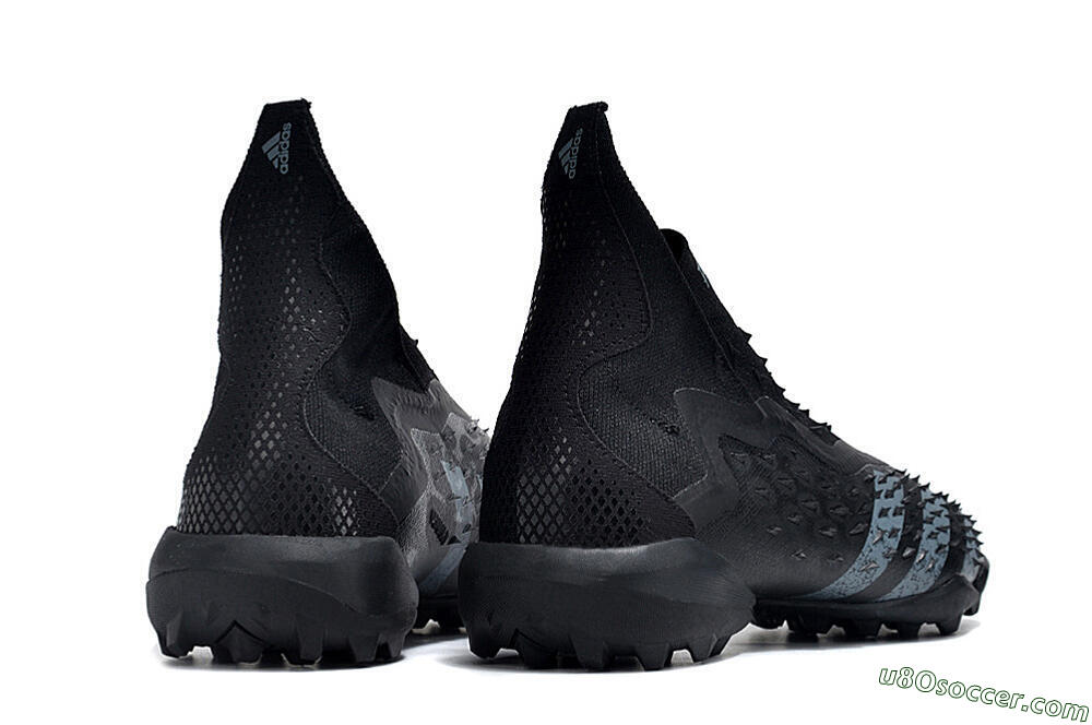 Adidas Predator Freak+ TF Artificial Turf Soccer Shoes - Black/Silver 6