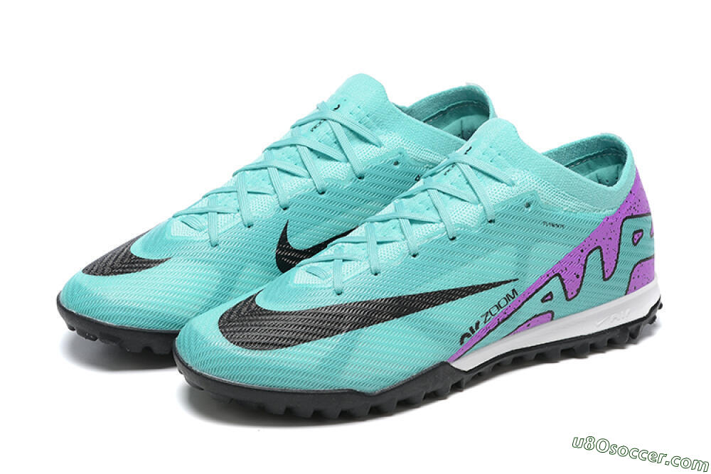 Nike Air Zoom Mercurial Vapor 15 Elite TF Artificial Turf Soccer Shoes - Blue/Black/Purple 9