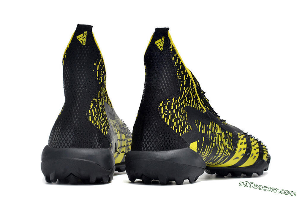 Adidas Predator Freak+ TF Artificial Turf Soccer Shoes - Black/Yellow 6