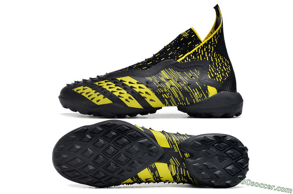 Adidas Predator Freak+ TF Artificial Turf Soccer Shoes - Black/Yellow 0