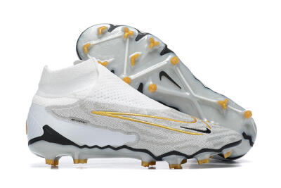 Nike Phantom GX Elite DF FG Firm Ground Soccer Cleats - White/Gold/Black